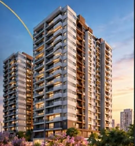 Torres residenciais ao entardecer em São Paulo