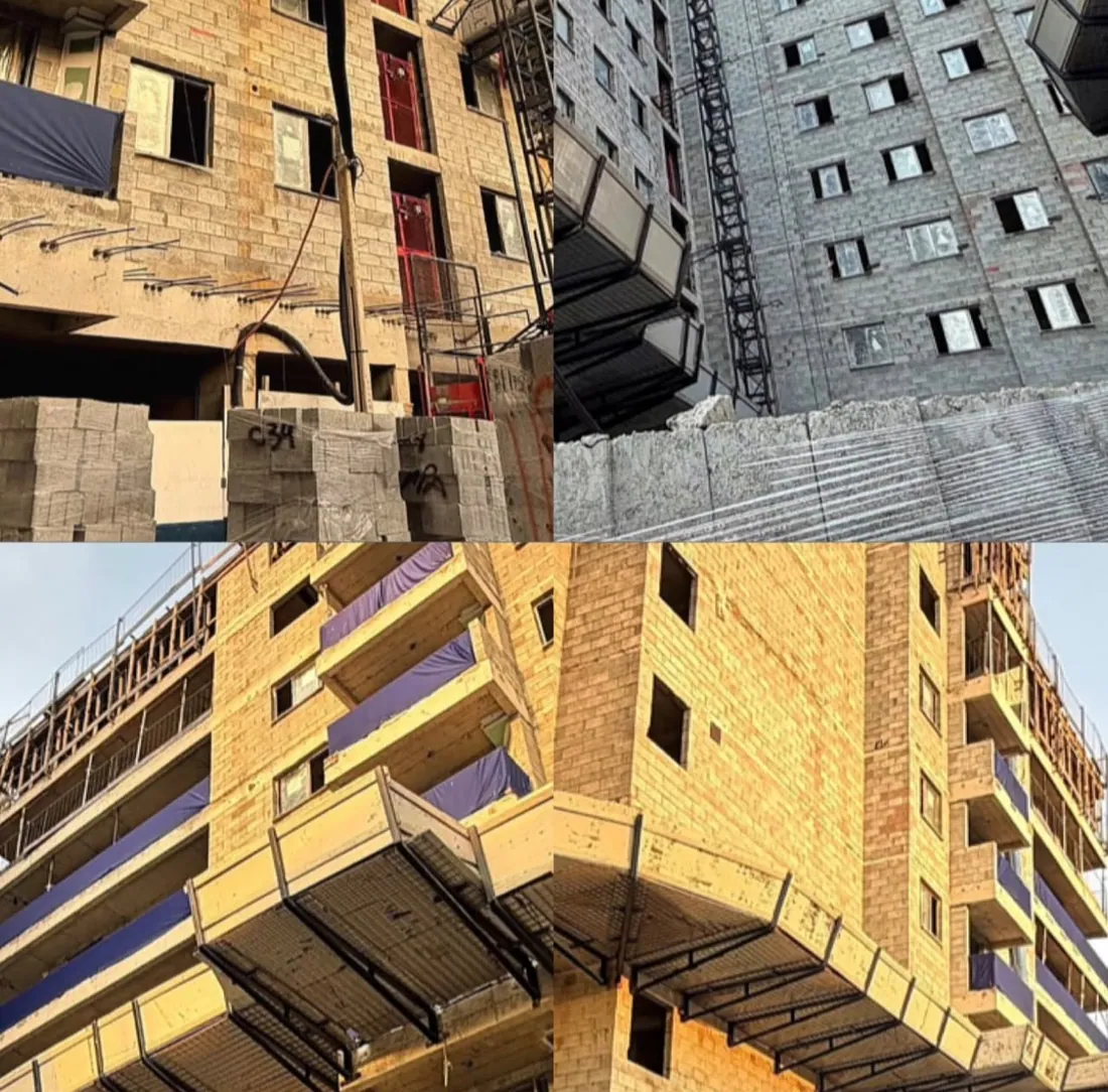 Fotos do prédio em construção